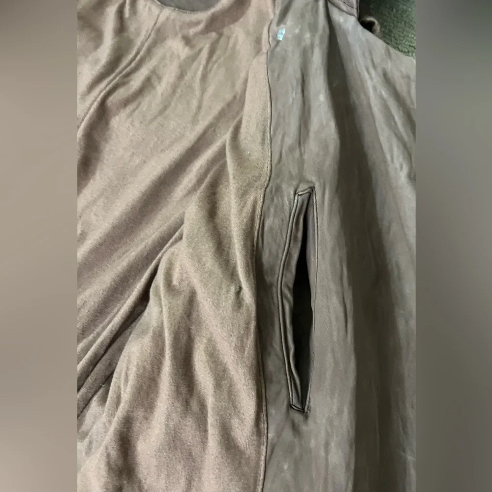 Sisii Brown Double-Breasted Leather Trench Coat - Picture 13 of 16